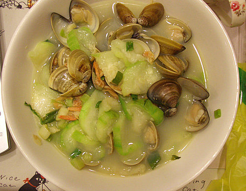 蛤蠣絲瓜+竹筍排骨湯